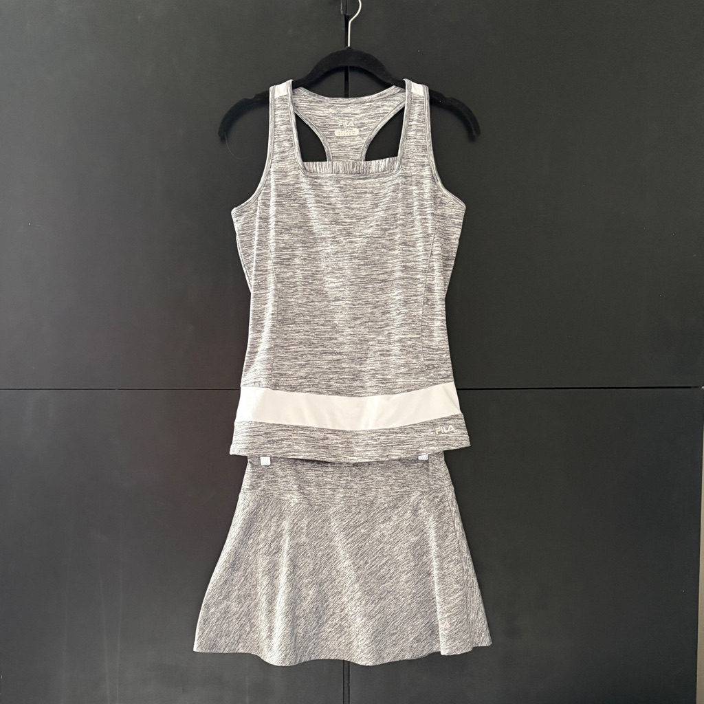 Fila Gray Athletic Tank And Skirt Set Read Description